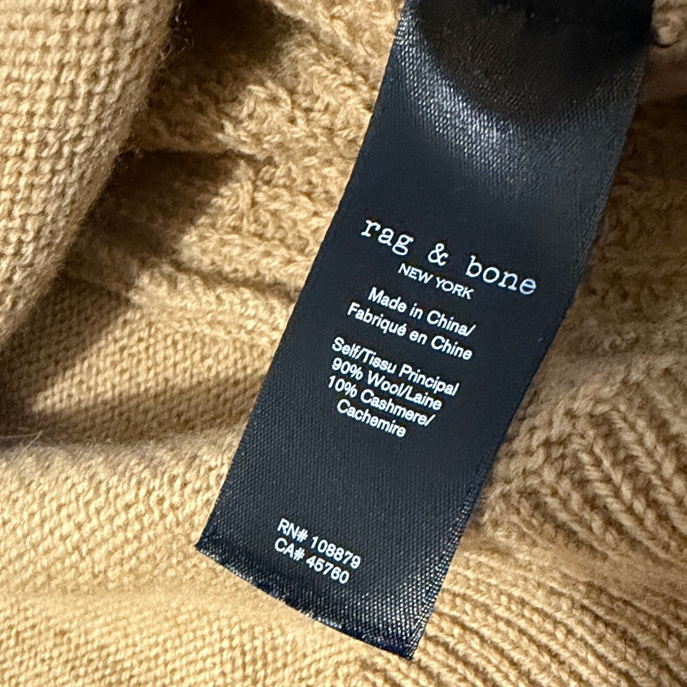 Rag & Bone Camel Hooded Sweater Cashmere and Wool Blend - Picture 7 of 9